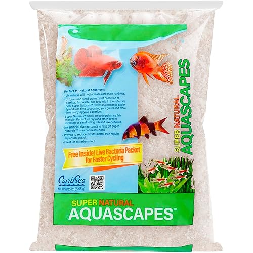Carib Sea Super Naturals Aquarium Sand - 20 lb - Crystal River - Natural Substrate for Freshwater Aquariums, Ideal for Aquascaping & Promoting Healthy Aquatic Habitat