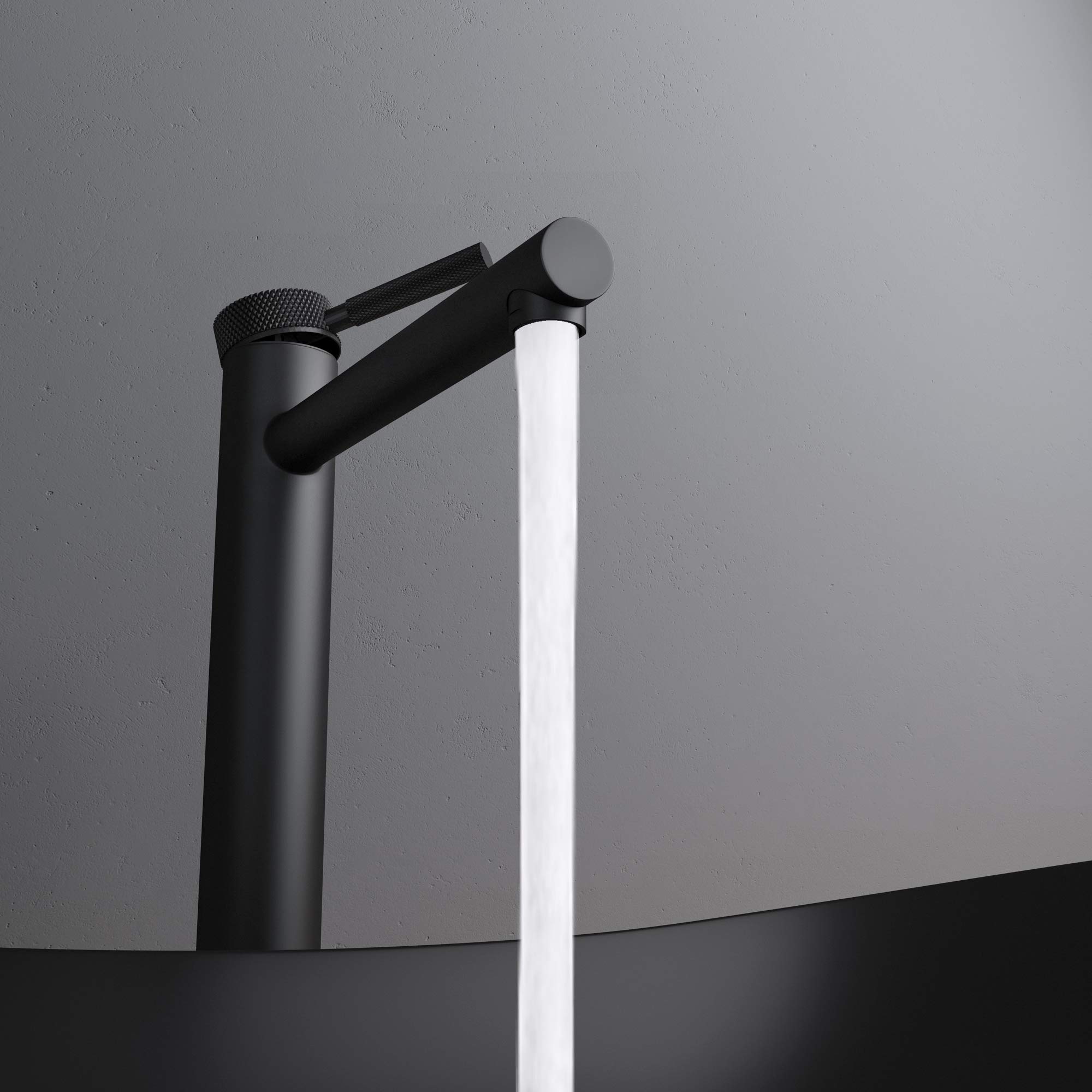 Mai & Mai Rubinetto Miscelatore Monocomando, Altezza 30.5cm, Nero Opaco | Rubinetto Bagno Lavabo Bidet Lavandino, WAO-7601-H