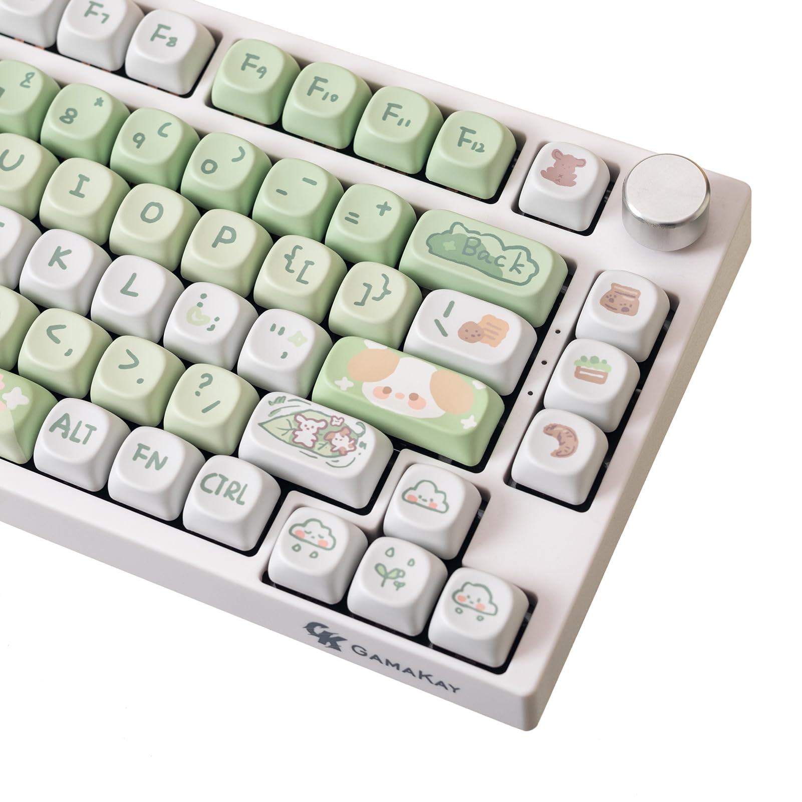Amazon.com: GK GAMAKAY 132 Keys Green White Keycaps Set, MOA