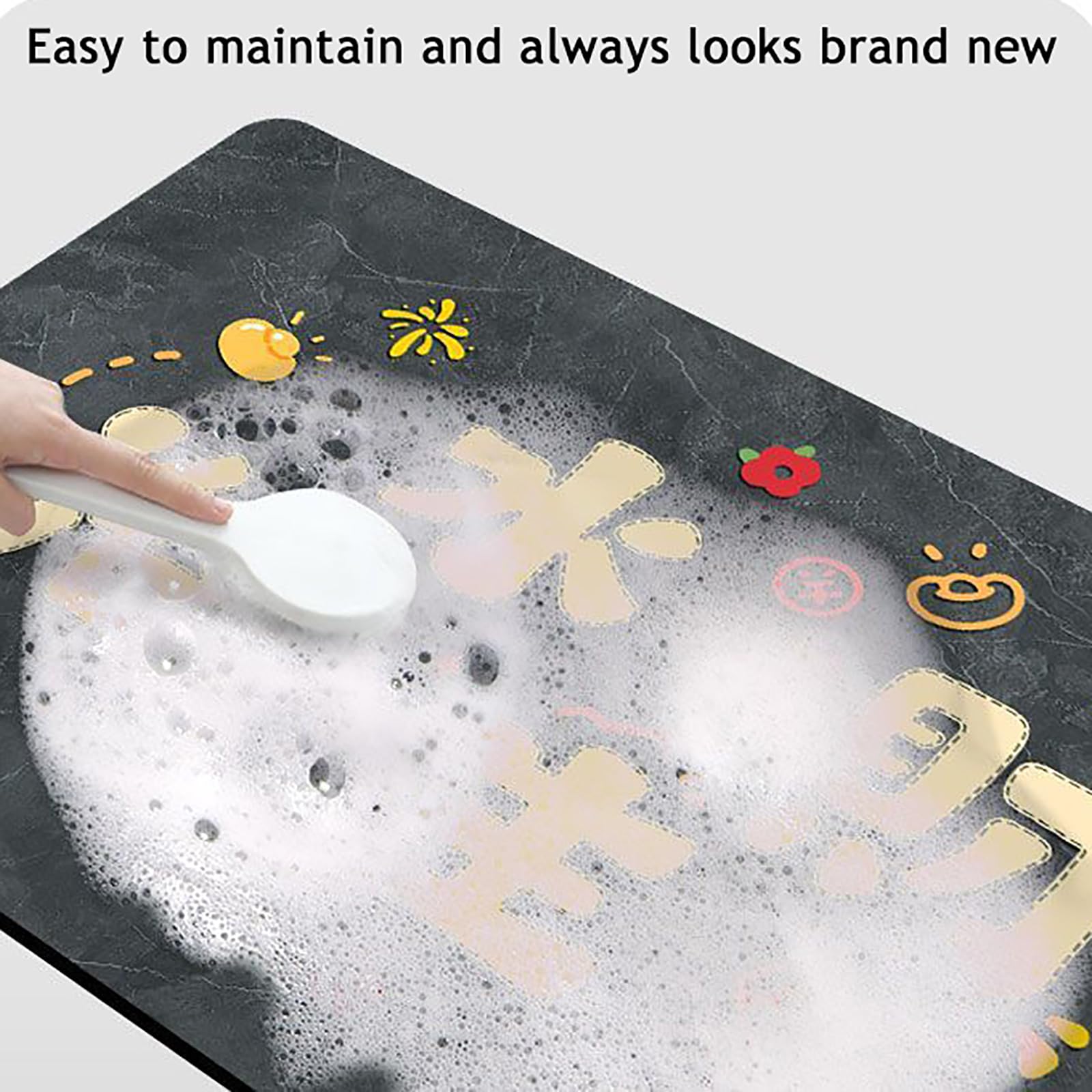 Generico Tappeto Bagno in Diatomite Antiscivolo,Stampati Tappeti per Ingresso Doccia,A,60x90cm(24x35 inch) | A rapido assorbimento, ad asciugatura rapida