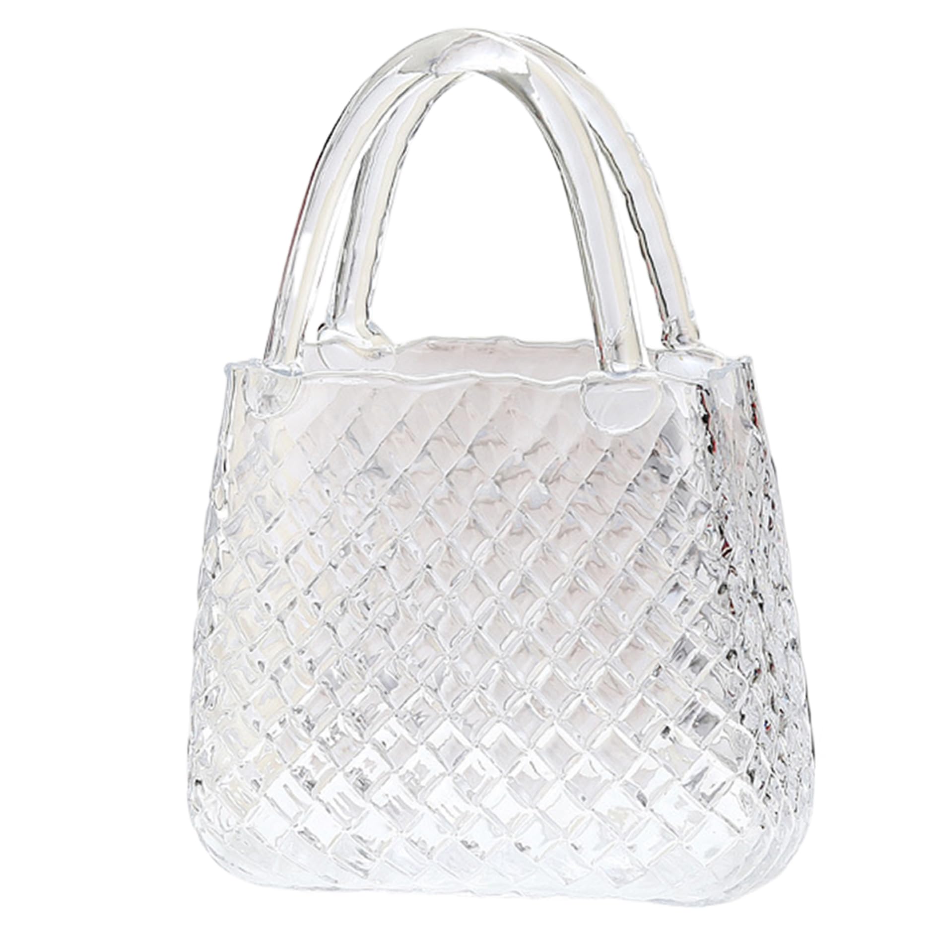 Whyzsjnclg Transparent Glass Purse Vase, Glass Purse Vase Clear For Flowers 11.4X8.1x3.5'' Handbag Decorative Flower For Centerpieces Wedding Table Decorations, Flower For Daily Use