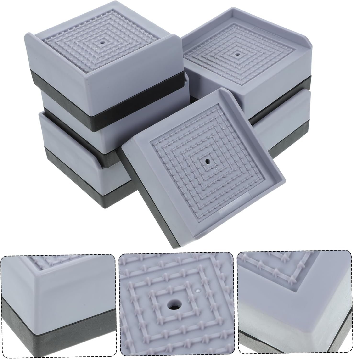 Gadpiparty 6pcs Heavy Duty Furniture Risers for Beds Sofas and Desks Non-Slip Bed Lifts for Increased Height and Under-Bed Storage Adjustable Furniture Leg Risers