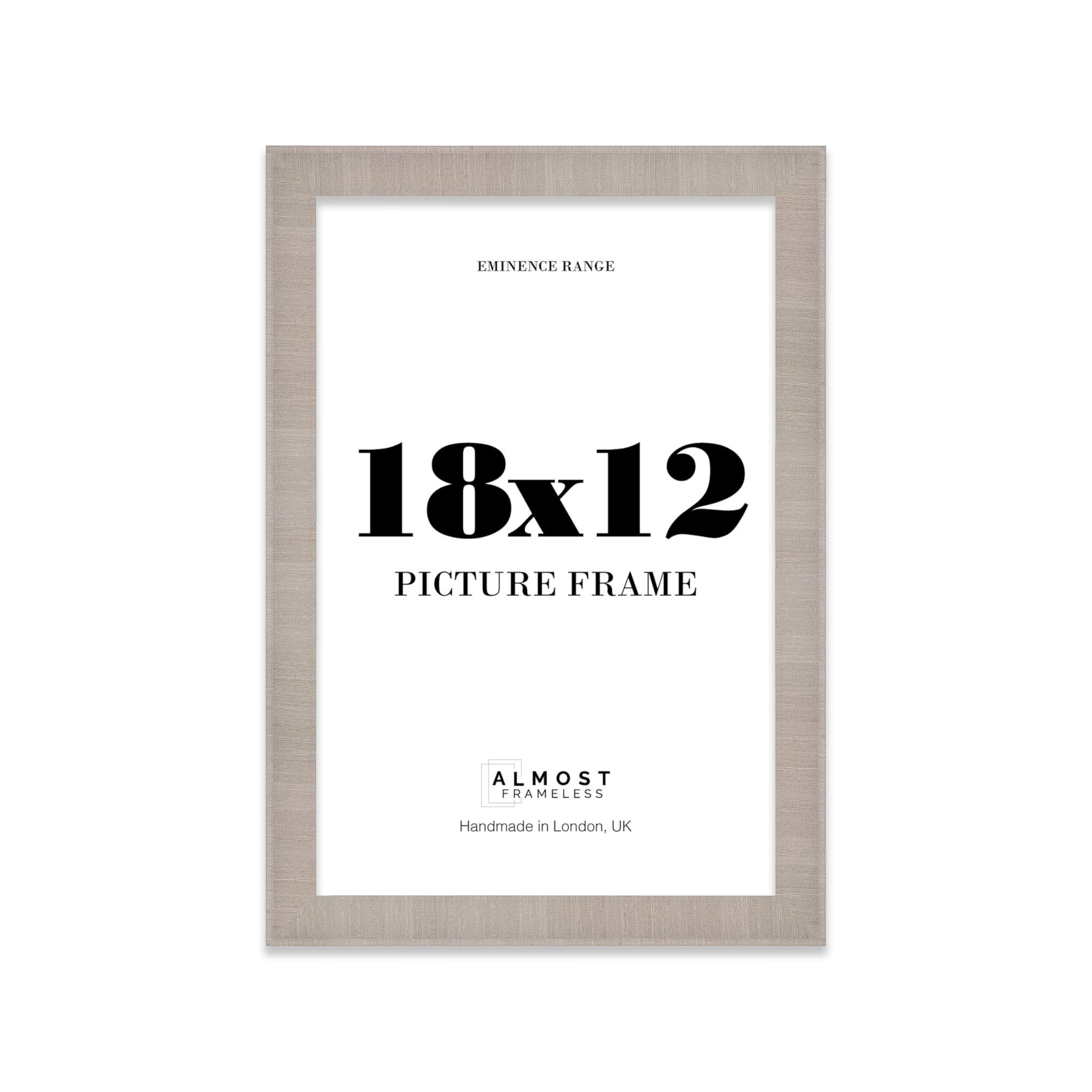 18x12" Grey Picture Frame - Rustic Wood Industrial Effect Photo Frame for Wall Display, Ideal for Posters, Prints & Home Décor, Wall Hooks, 32mm Edge - 1 Pack