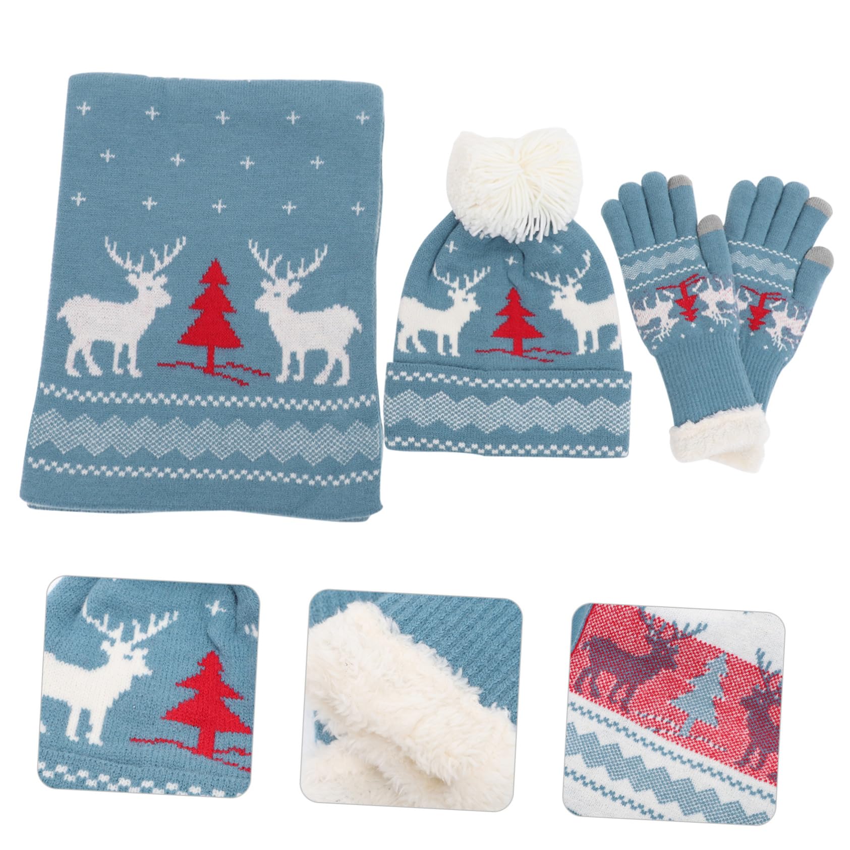 LIFKOME Bonnet tricoté de Noël à tricoter bonnet tricoté chaud de Noël casquette de crâne de écharpe de noël femmes chauds pour femmes Acrylique rouge