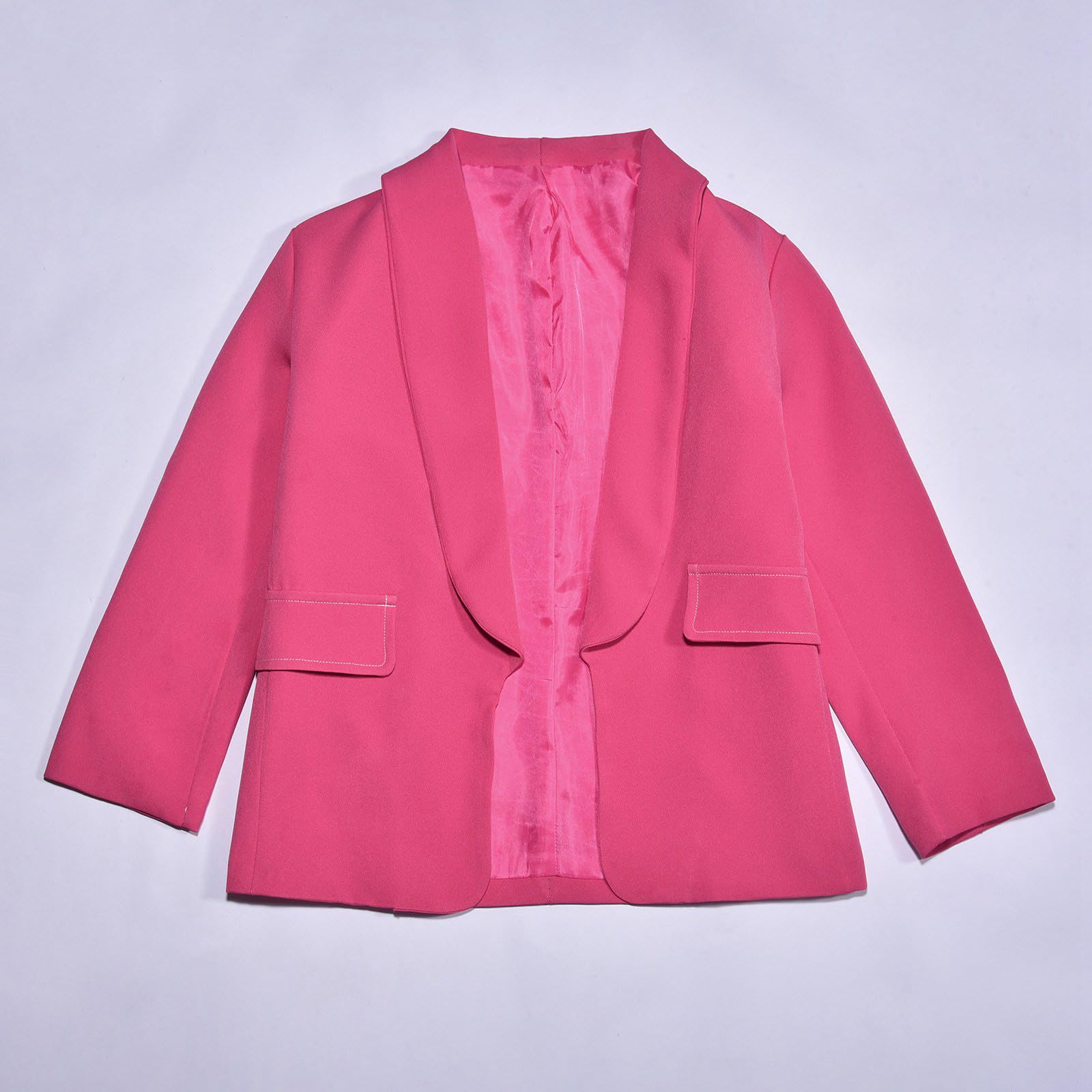 Chaqueta de traje formal con cuello chal para niñas, bolsillo interior, pantalones 140