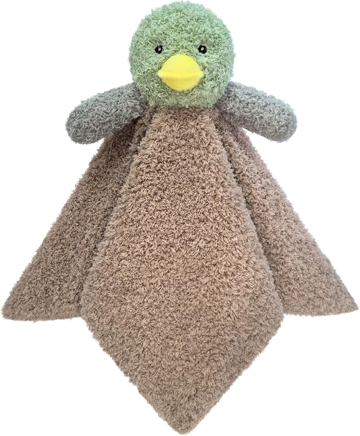 Baby Mallard Duck Soft Stuffed Animal Security Blanket, Plush Green Duck Character Lovey Blanket, Baby Shower/Nursery Gift, Newborn Infant Toddler Snuggle Blankie for Boys Girls, 18 Inches