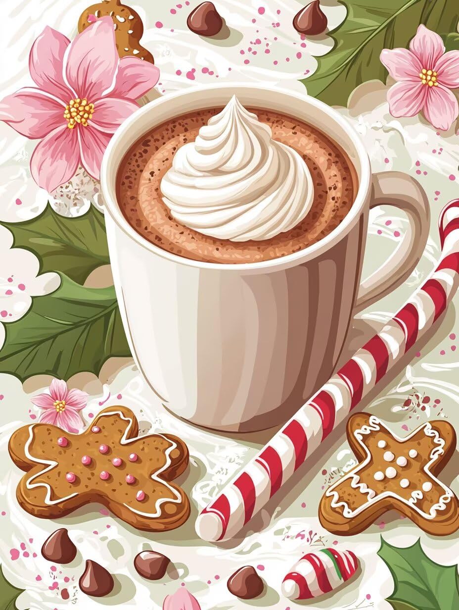 WEISHIWE Caffè Dipingere con i Numeri per Adulti, 70x90cm a-518 | Paint by Numbers Kit con Pennelli e Acrilico Pigmento, Fai da te Olio La Pittura di Numeri Kit, Decora la Casa, senza Cornice
