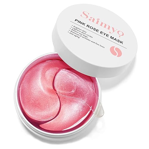 Saimyo Máscara de ojos rosa rosa  60 piezas  Máscara dorada para debajo de los ojos retinol y colágeno  Ojos hinchados y tratamientos de ojeras  Se