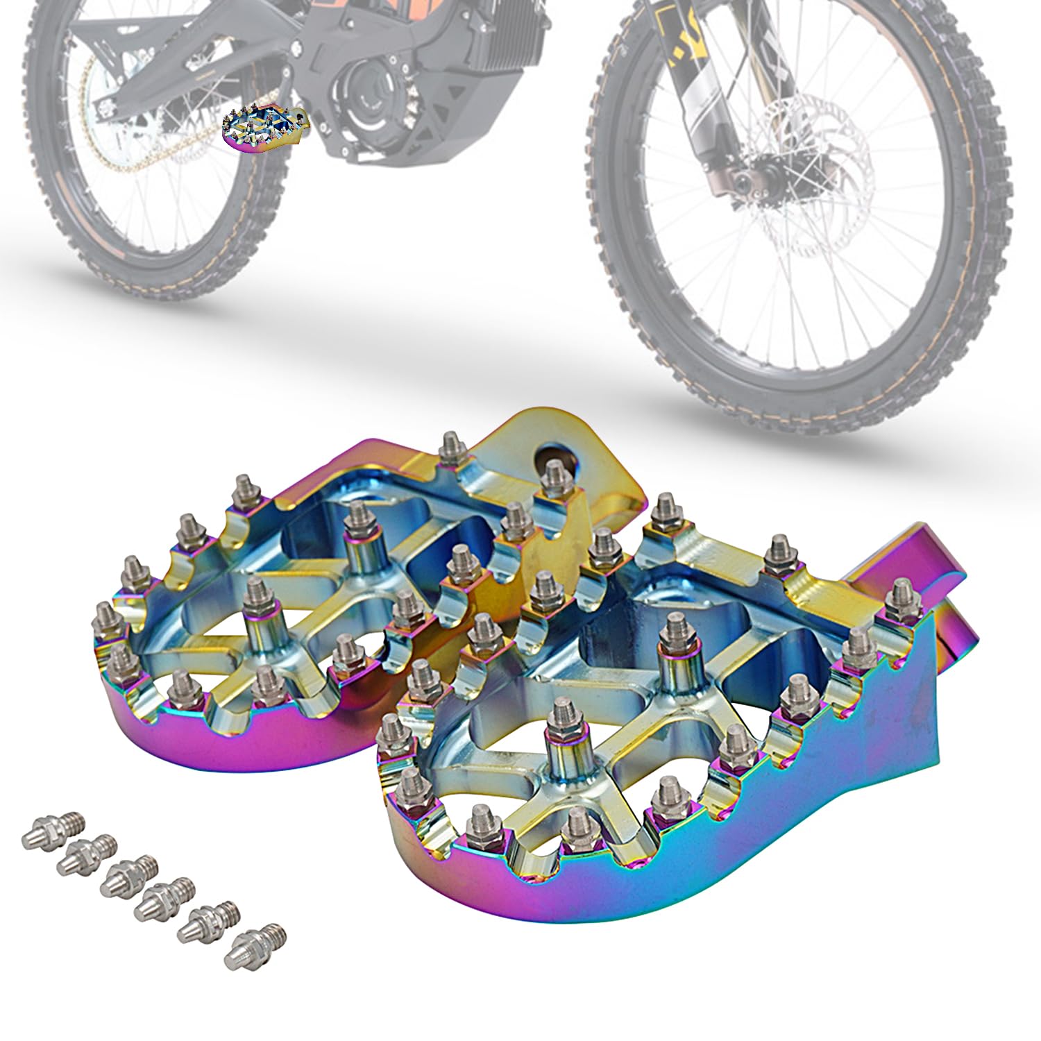 IUVWISN Electric Dirt Bike Wider Foot Pegs Footpegs CNC for Surron Sur Ron LBX ERide Pro SS 2.0 3.0 E-Ride Pro SR/S 79Bike Falcon GT Ventus One