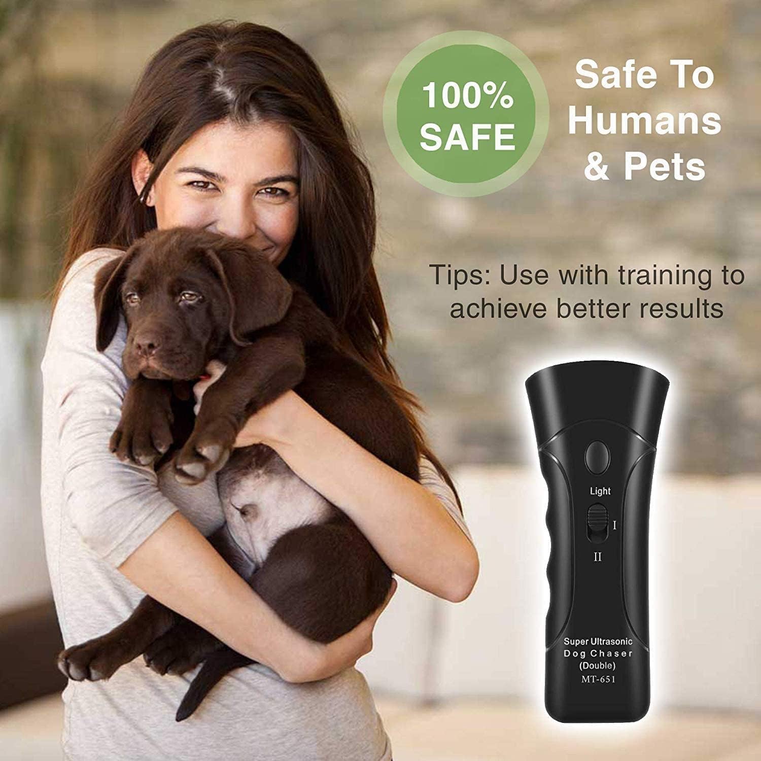 Ultrasonic Dog Chaser, Anti Dog Barking Pet Trainer with Ergonomic Handle, Portable LED Pet Trainer, Home & Outdoor Dog Trainer, Animal Training Tools 3