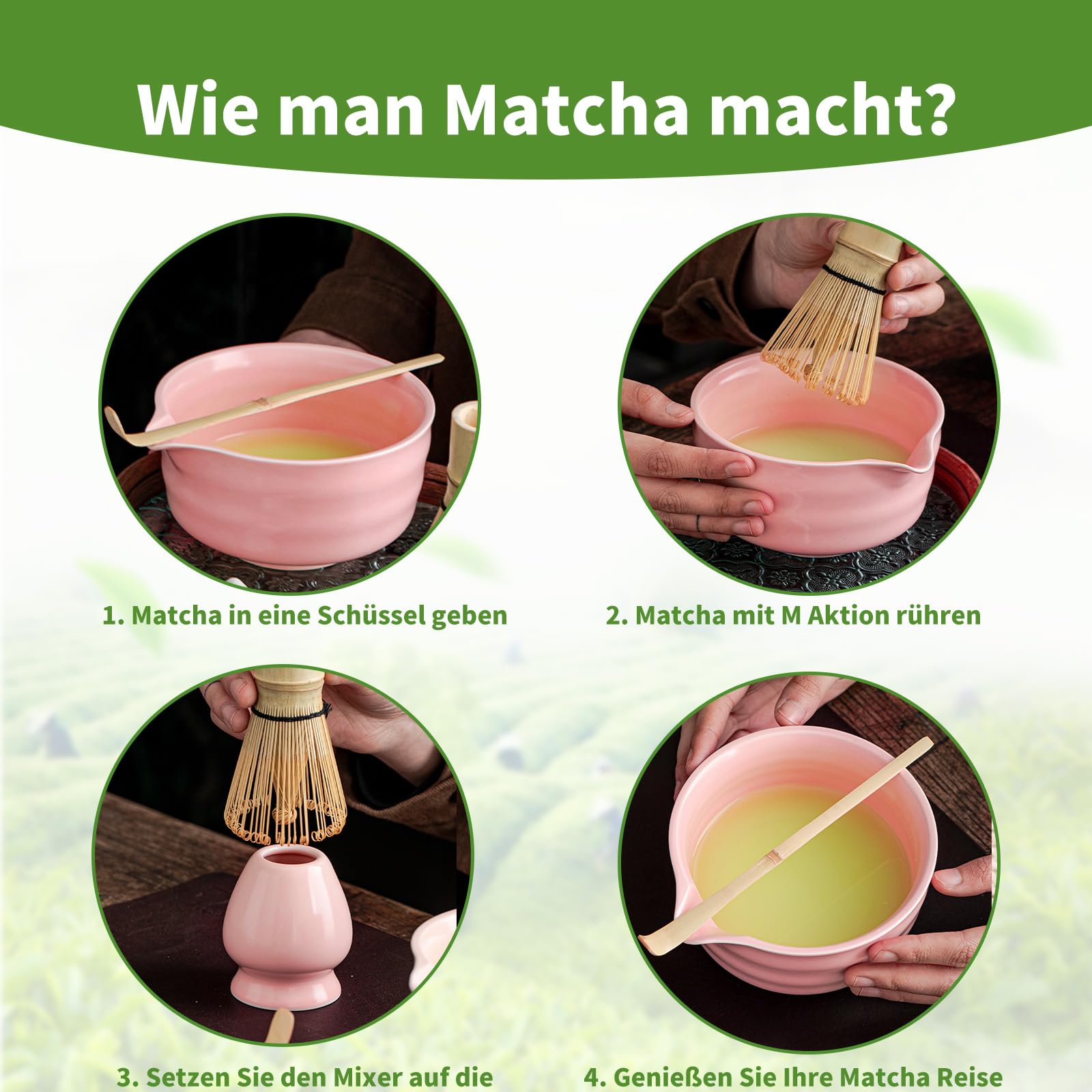 Support En Céramique Pour Fouet à Matcha - Rose - 6,5 X 7,5 Cm - Protège Et Prolonge La Durée De Vie Du Chasen - Idéal Cérémonie Du Thé