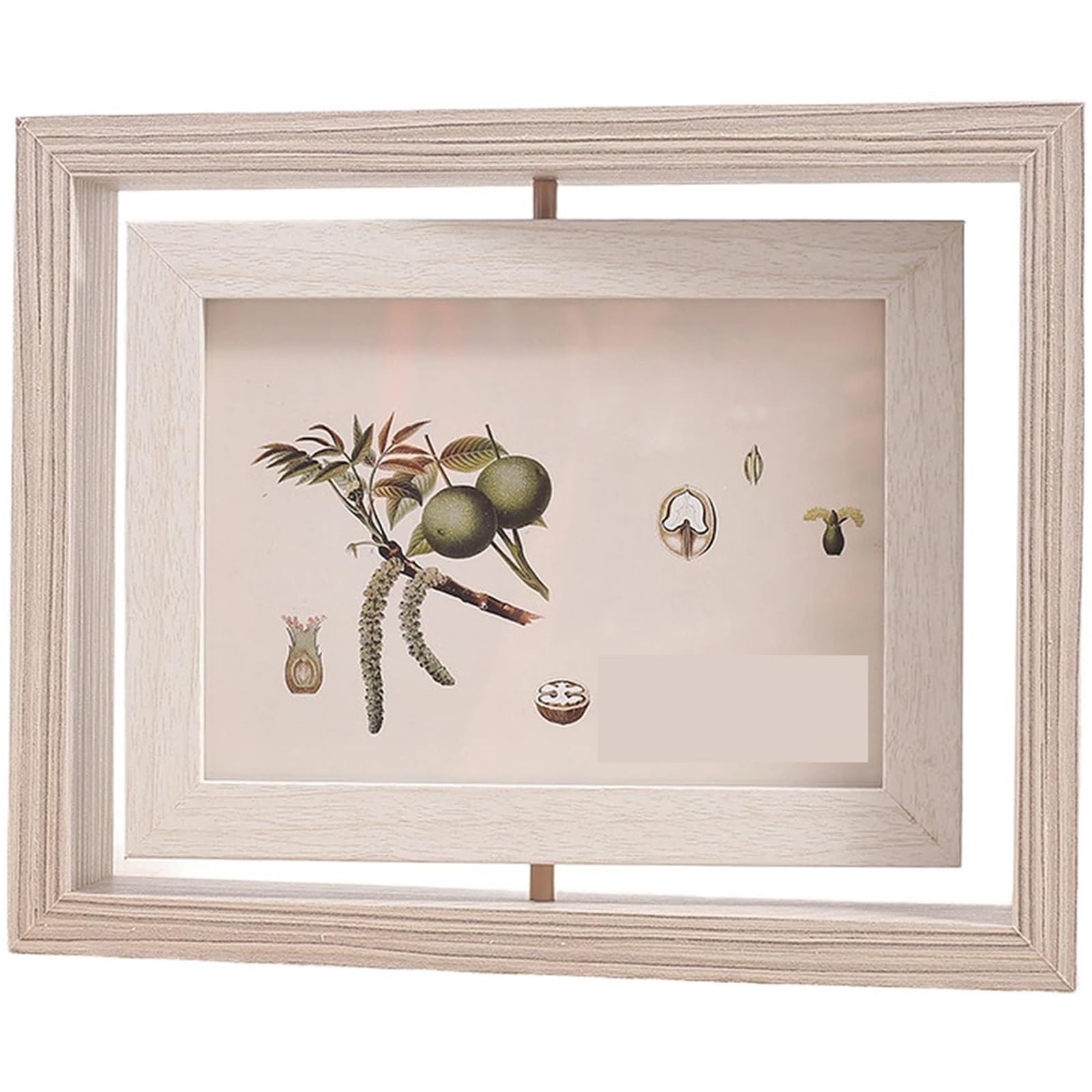 Rotating Photo Frame 360degree Rotating Photo Frame Wooden Picture Can Hold Two Photos Floating(Color 1)