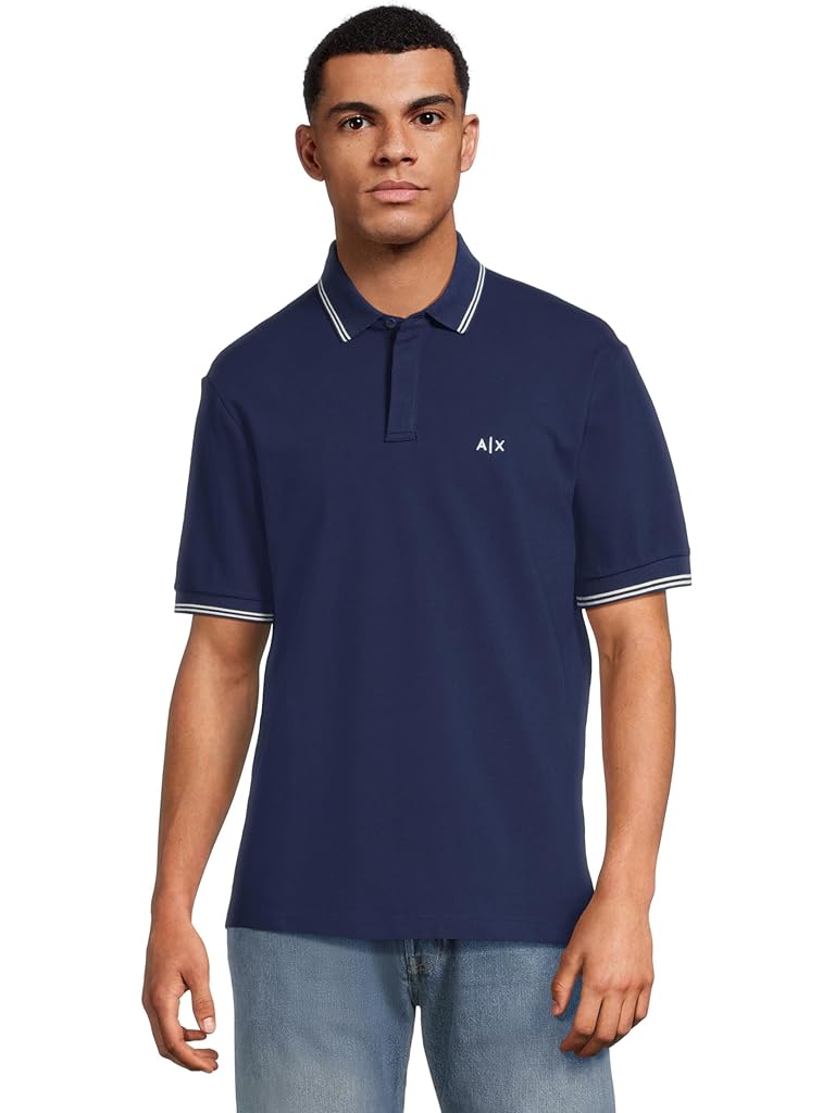 Blue Armani Exchange Essential Logo Polo