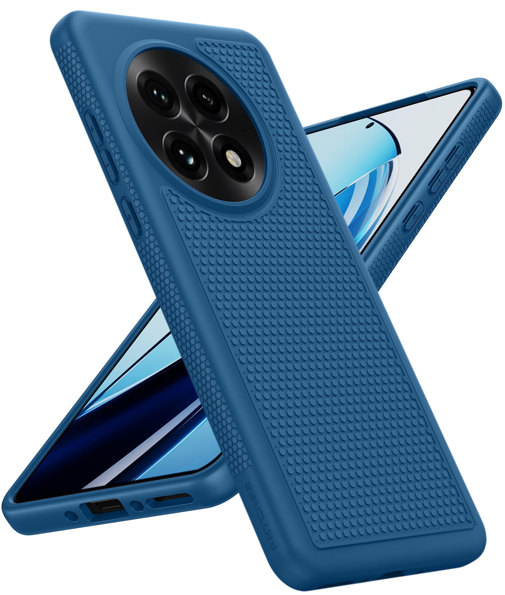 FNTCASE for OnePlus 13 Case: Non Slip One Plus 13 Matte TPU Shockproof | 14FT Military Grade Drop Protection, Anti-Scratch, Anti-Fingerprint Protective Cell Phone Cover, for Daily Use, Blue