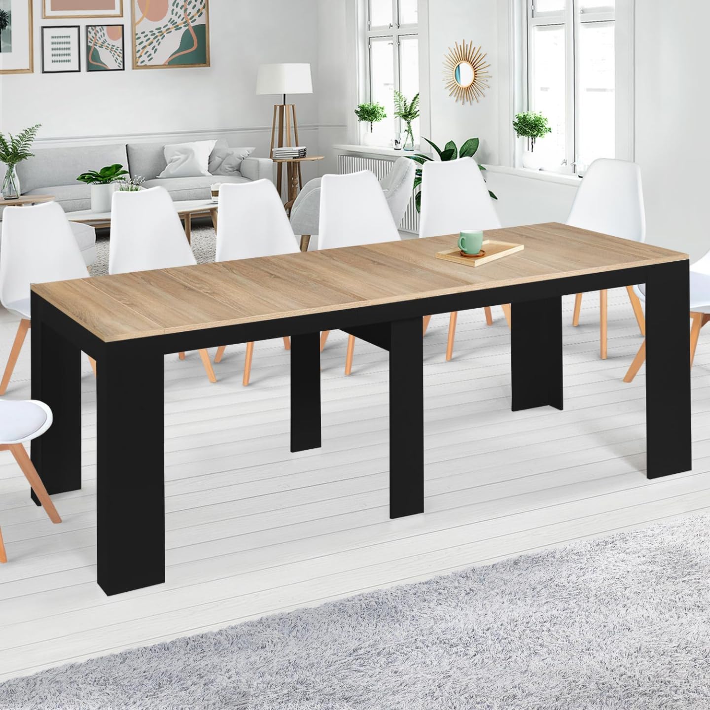IDMarket - Table Console Extensible Orlando 14 Personnes 300 cm