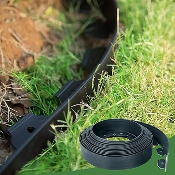 12m Garden Edging No-Dig with 40 Pegs 5cm Tall Lawn Edging Border