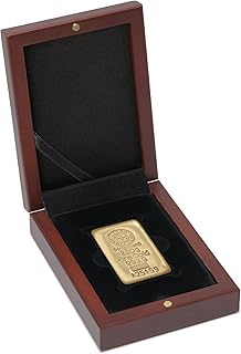 Leuchtturm 368375 Münz-Etui Volterra für 1x Goldbarren 250 g - Mahagoniholz-Optik - 120 x 90 x 34 mm