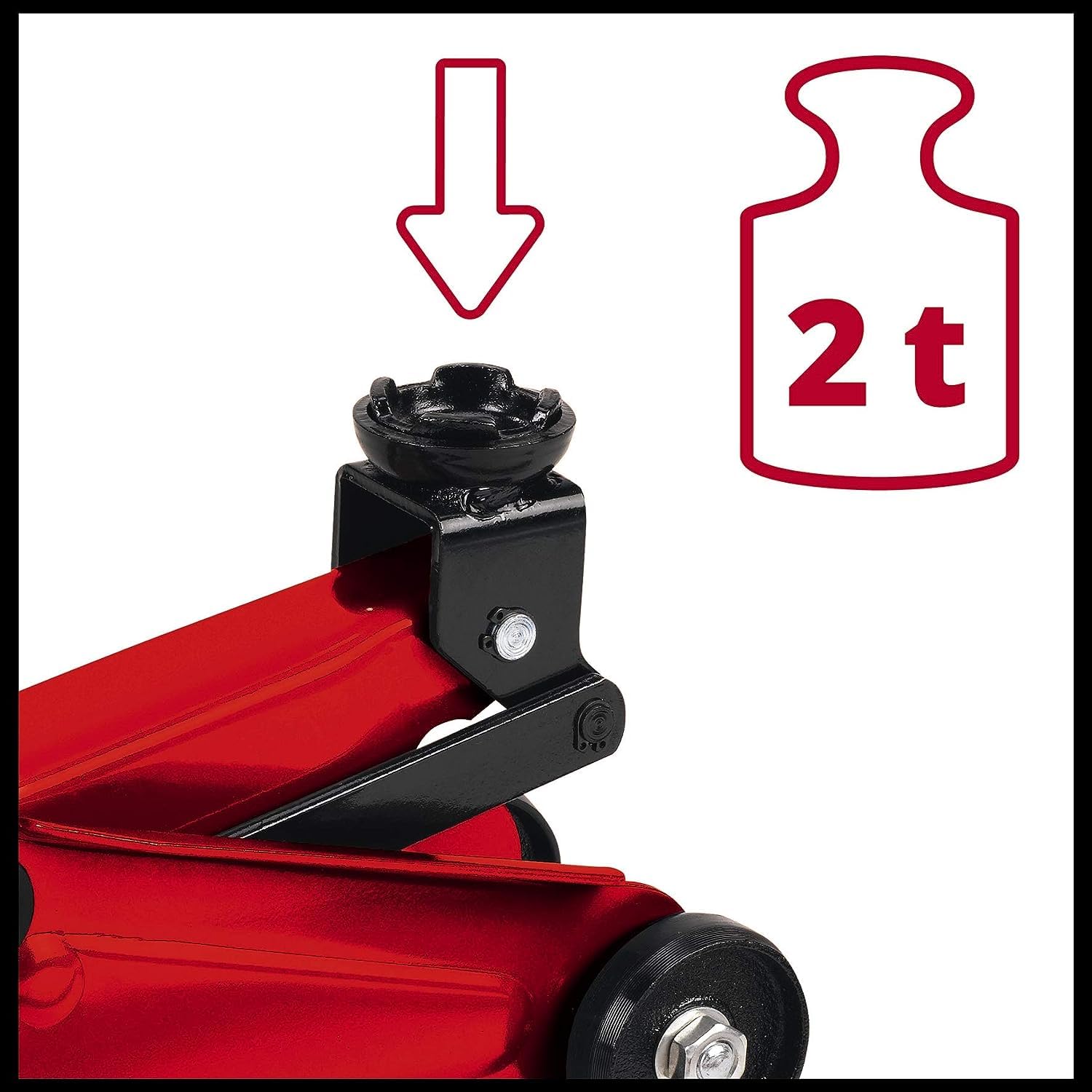 Einhell 2011779 Gato C/Ruedas CC-TJ 2000 Carga Máxima 2000 kg, Rojo