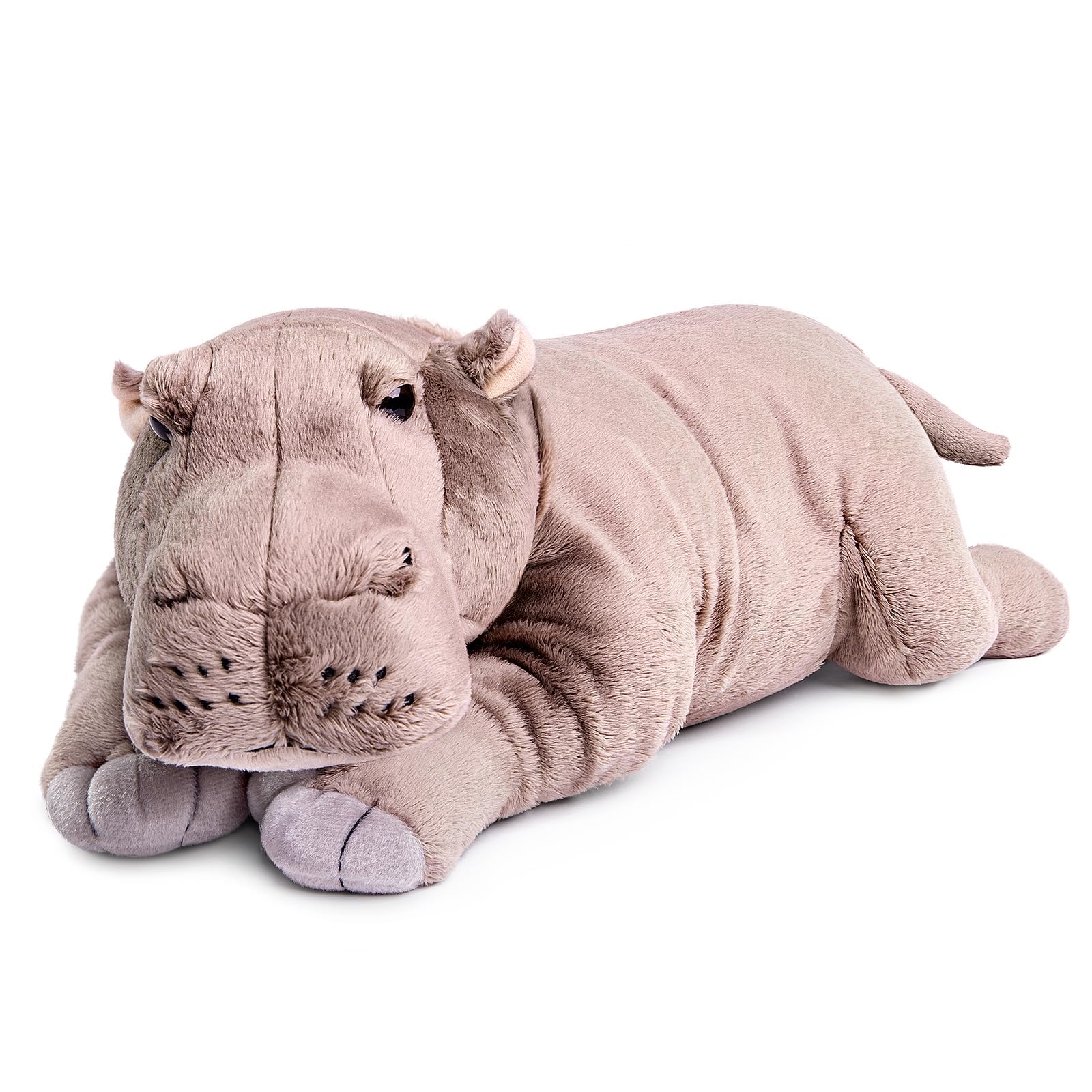 lilizzhoumax Weighted Hippo Plush Toy, 46cm Heavy Stuffed Animal for Anxiety, Cute Soft Hippopotamus Plushie, Large Weighted Pillow Toy, Birthday Gifts for Kids Adults, Grey