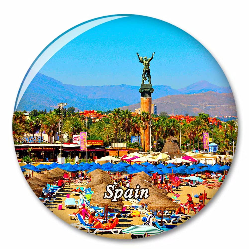 Kxrsm Bxtkpq-Spain-5433 Spain Sea Avenue Marbella Fridge Magnet Decorative Magnet Bottle Opener Tourist City Travel Souvenir Collection Gift Strong Refrigerator Sticker