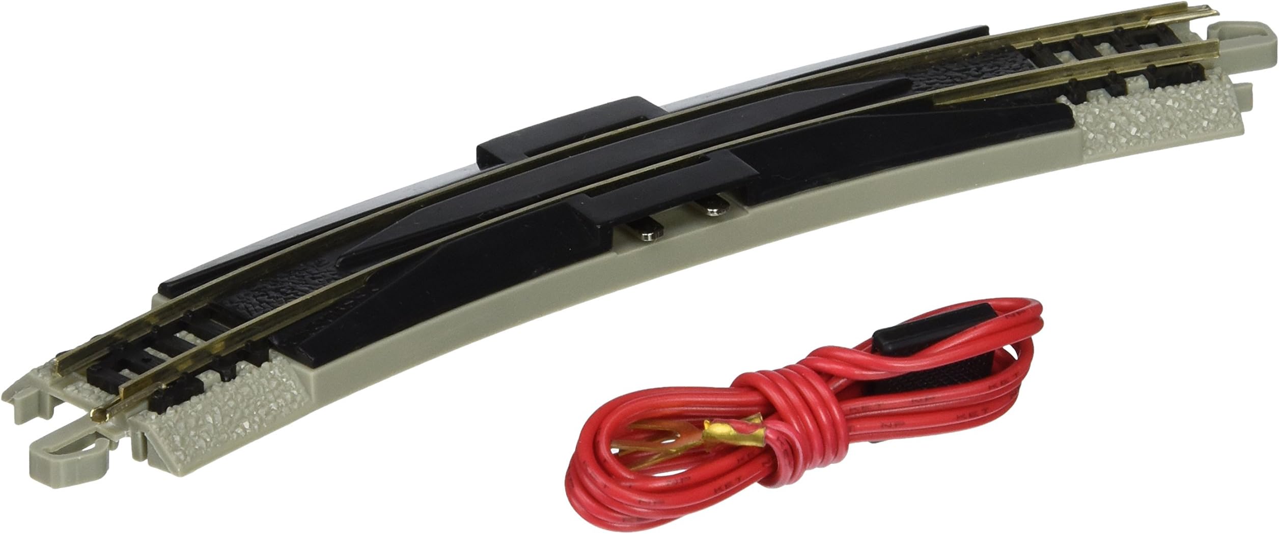 Trains - Snap-Fit E-Z TRACK 11.25” RADIUS TERMINAL RERAILER w/WIRE (1/card) - NICKEL SILVER Rail With Grey Roadbed - N Scale, 8