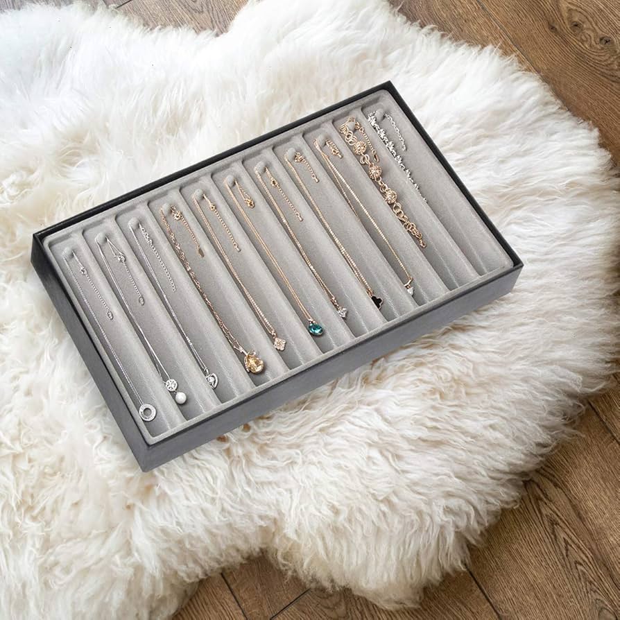 Valet De Nuit JackCubeDesign Multi-Functional Night Stand Black Leather Jewellery Box Catch All Valet Tray Organiser Storage Case Tray With Drawer And Charging Hole(Black, 28 X 27 X 8.9 Cm)- :MK389A: Valet