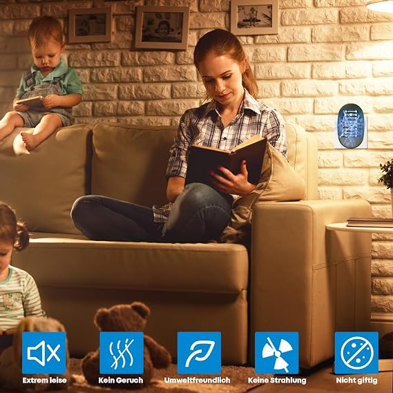 Mosquito Killer Lamp, Fly Zapper with UV Light, Powerful Electric Mosquito Bug Zapper with Cleaning Brush, Plug in Mosquito Pest Repellent for Home, Bedroom, Kitchen, Office, Indoor, Black