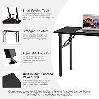 Vista 8 de TEMI Mesa de Computadora Pequeña Mesa Plegable - Escritorio de Oficina Plegable de 35.8", Sin Ensamblaje, Perfecto para Espacios Pequeños