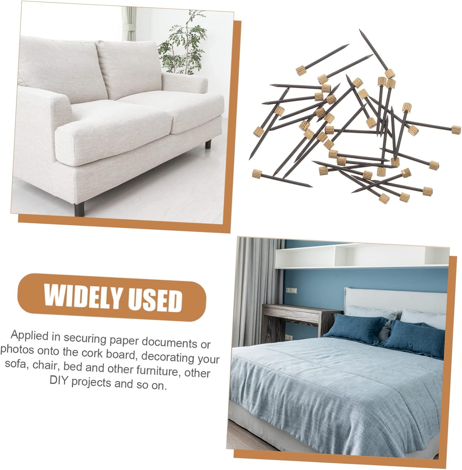 VILLCASE 250pcs Picture Nails for Furniture Wall for Decoration for Hanging Projects
