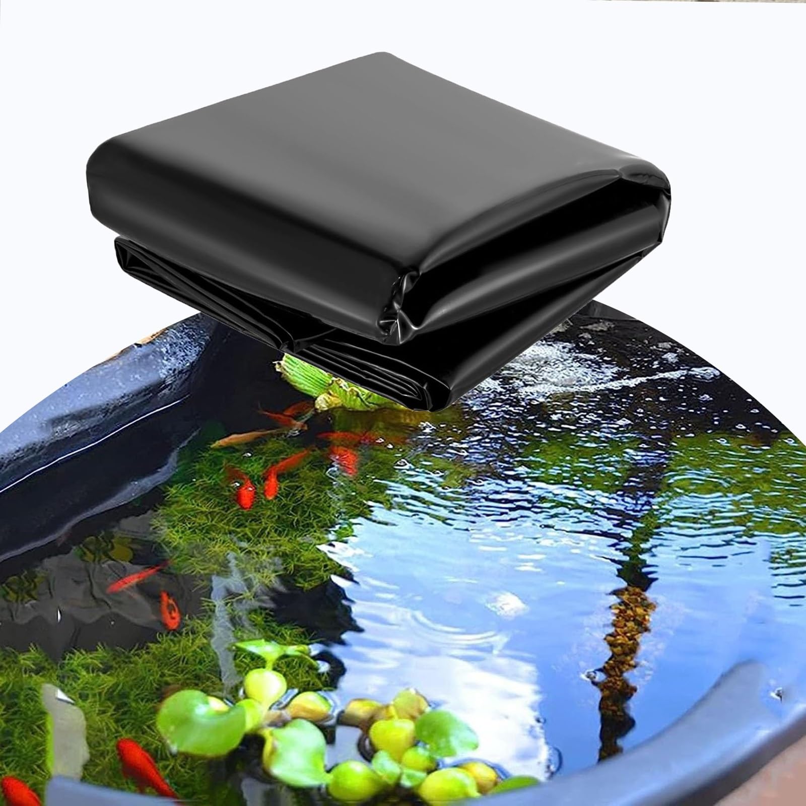 Heavy Duty Black Pond Liner - Durable Garden Pool Membrane for Fish Ponds, Waterfalls, Streams & Fountains - 10m x 8m Waterproof Underlay