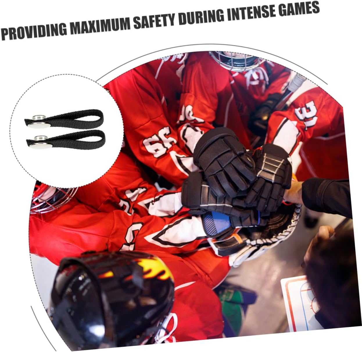 PRETYZOOM 2pcs Ice Hockey Helmet Chin Straps Adjustable Replacement Parts Single Snap for Secure Fit Compatible Hockey and Football Helmets