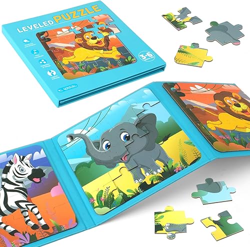 Rompecabezas magnéticos para niños de 3, 4, 5, 6 años, rompecabezas para niños de 4 a 8 años, rompecabezas para niños de 2 a 4 años, libro de