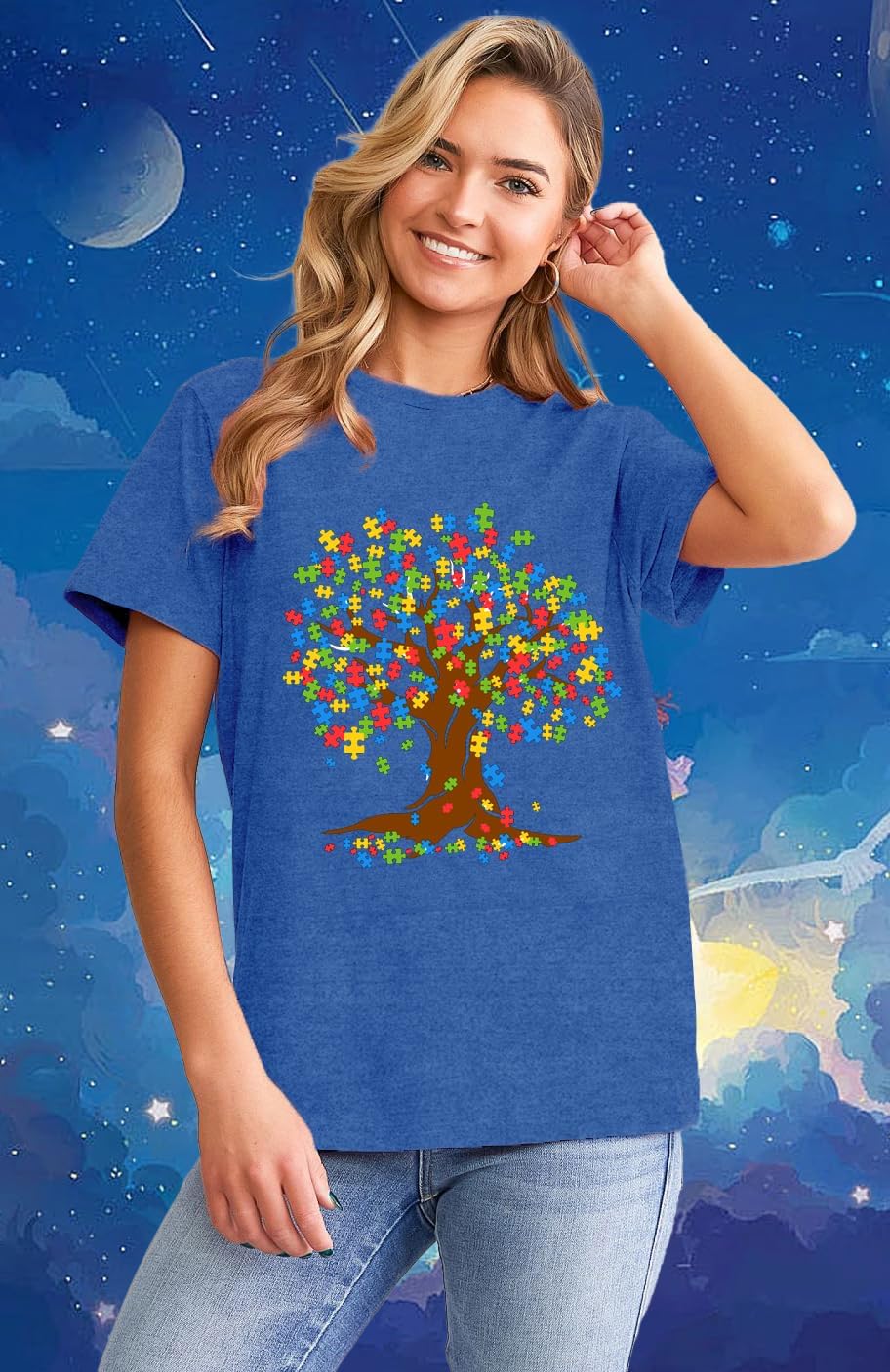 LBP Autism Awareness Shirt for Women Mental Health T-Shirt Be Kind Autism Tee Inspirational Tops - Image 2