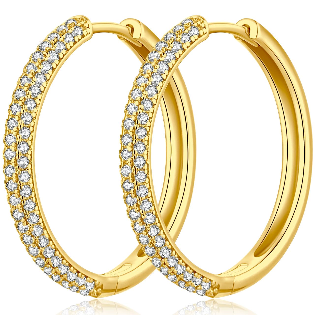 jiamiaoi Weißgold plattiert Creolen Silber Groß 925 Sterling Silver Creolen Damen Ohrringe Creole Nickelfrei Größe 30mm/40mm/50mm