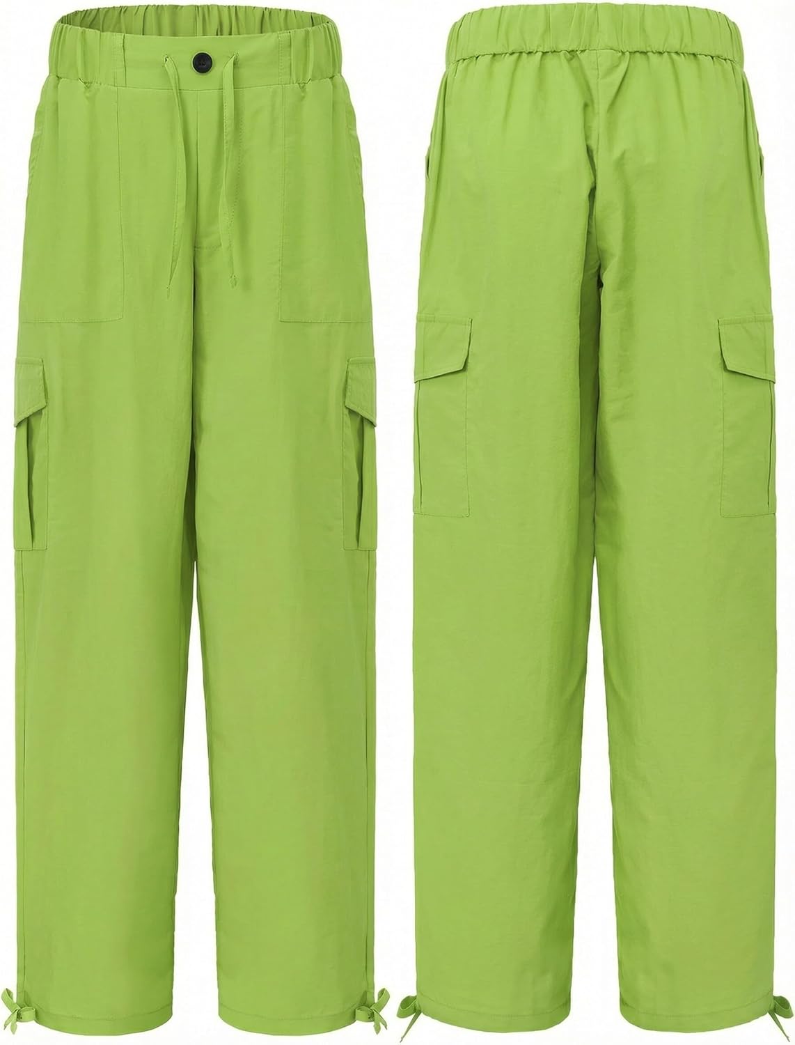 Womens Cargo Joggers Parachute Y2K Pants Lightweight Hiking Travel Scrub Pants Elastic Waist with Drawstring Quick Dry - Image 5