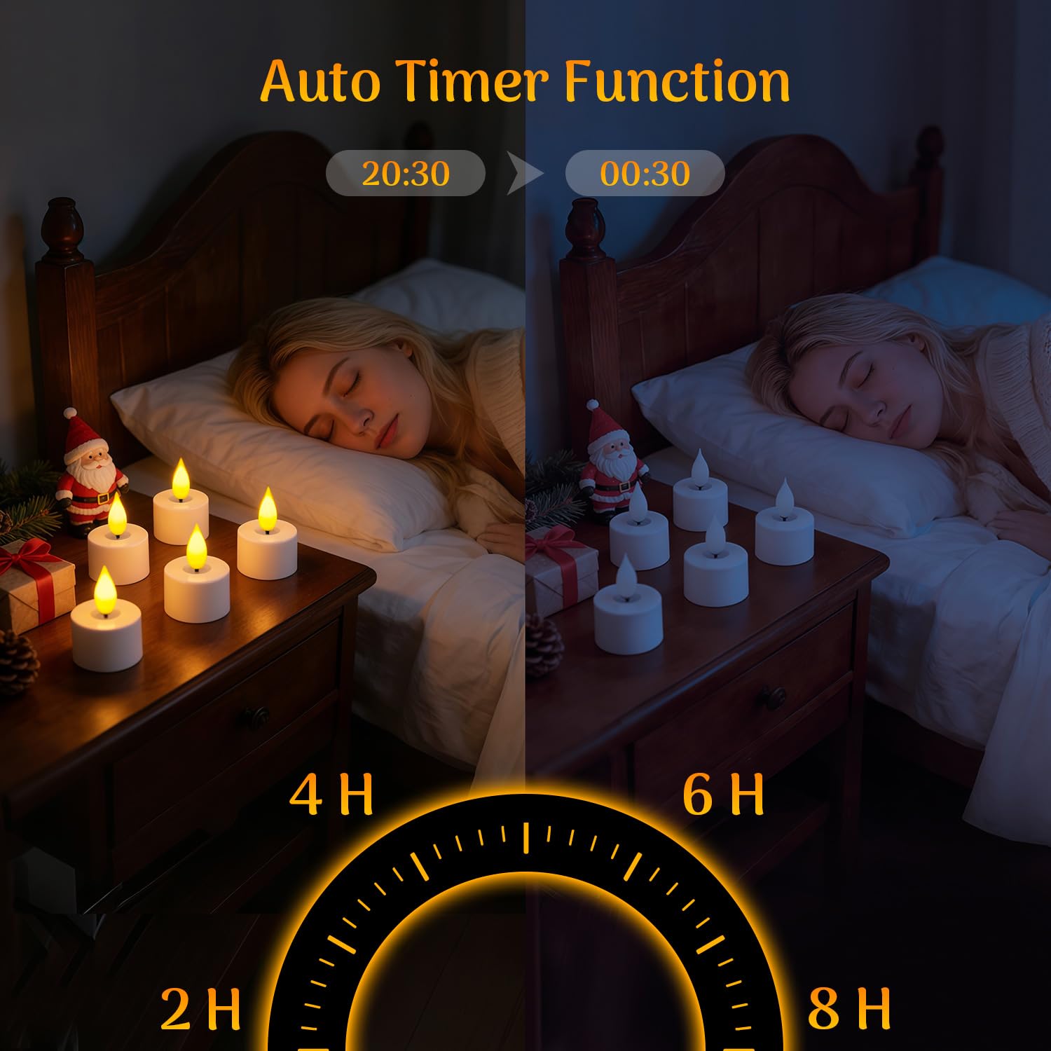 Lacasa Candele LED Ricaricabili con Telecomando, 12 Tea Light Senza Fiamma con Base USB-C, Effetto Tremolante Realistico, Timer e Luce Calda per Natale, Matrimonio e Casa