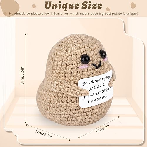 Miniatura 2 de A AIFAMY Papas positivas divertidas de ganchillo positivas con tarjeta de afirmación de positividad para regalos divertidos de broma de aliento