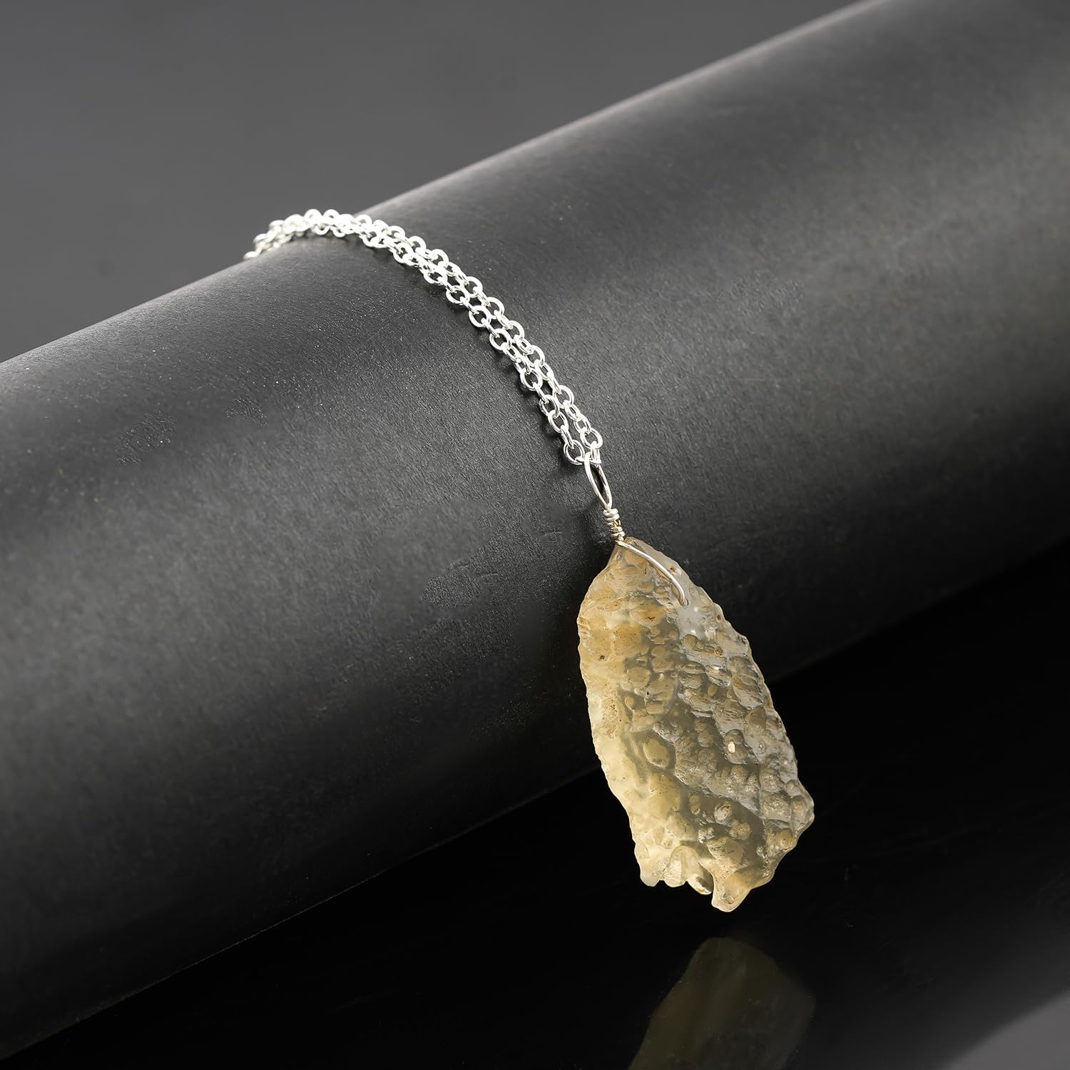 Natural Raw Gemstones Pendant Necklace, Rough Stones Dainty Jewelry, Handmade Bohemian Jewelry, Silver Plated Chain, Healing Crystals, Christmas Gift for Women - Image 3