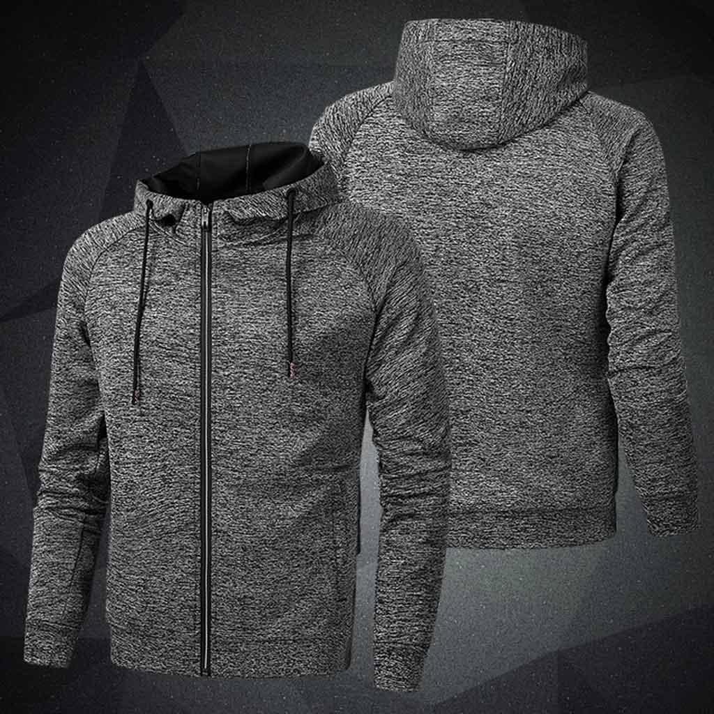 Men's Hooded Jacket, Men's Hooded Zipper Jacket, Spring and Autumn Sportswear, Plus Size(XXXXXXXL Code)