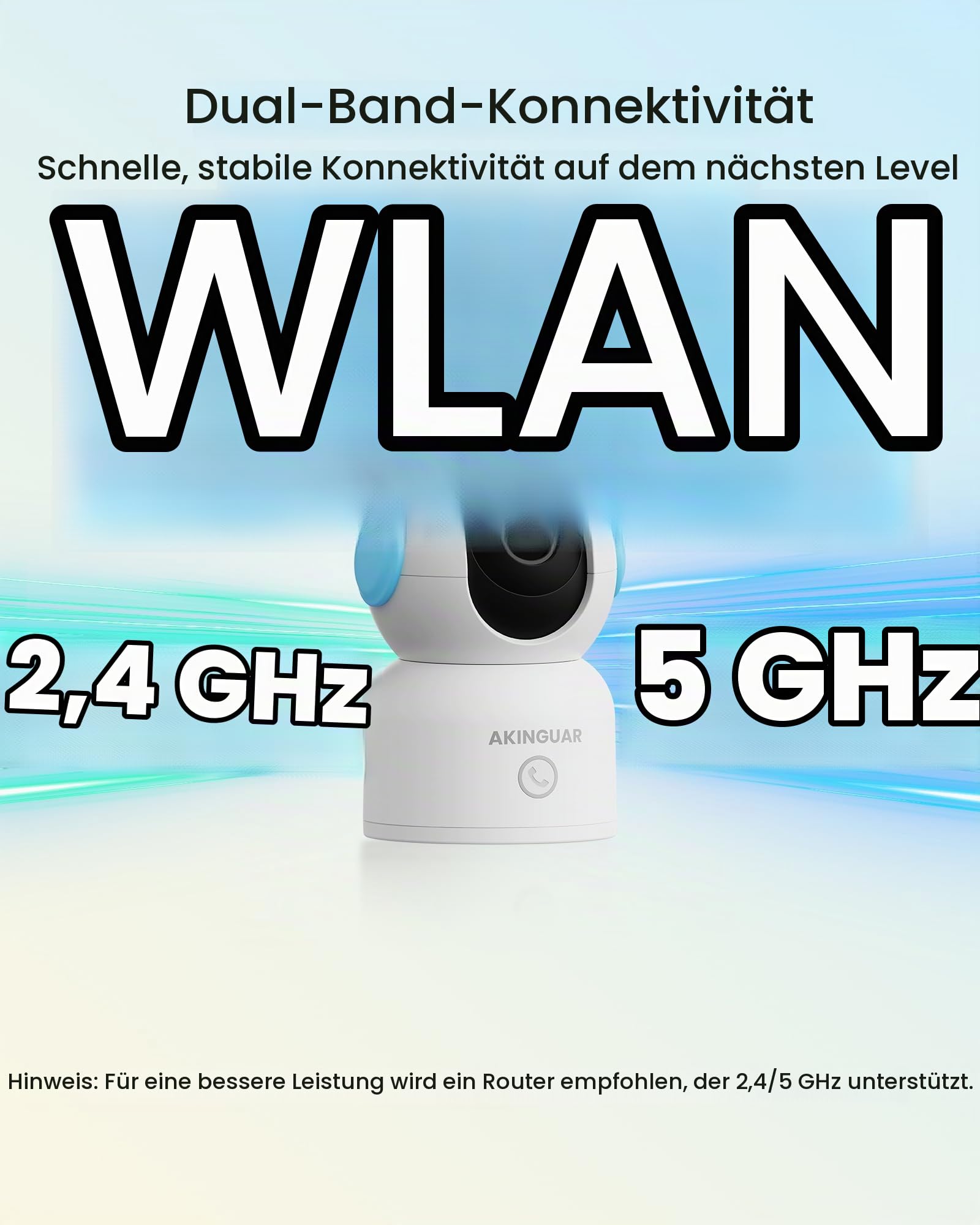 4K 8MP UHD Überwachungskamera Innen mit 64GB Karte, 2,4/5GHz WiFi