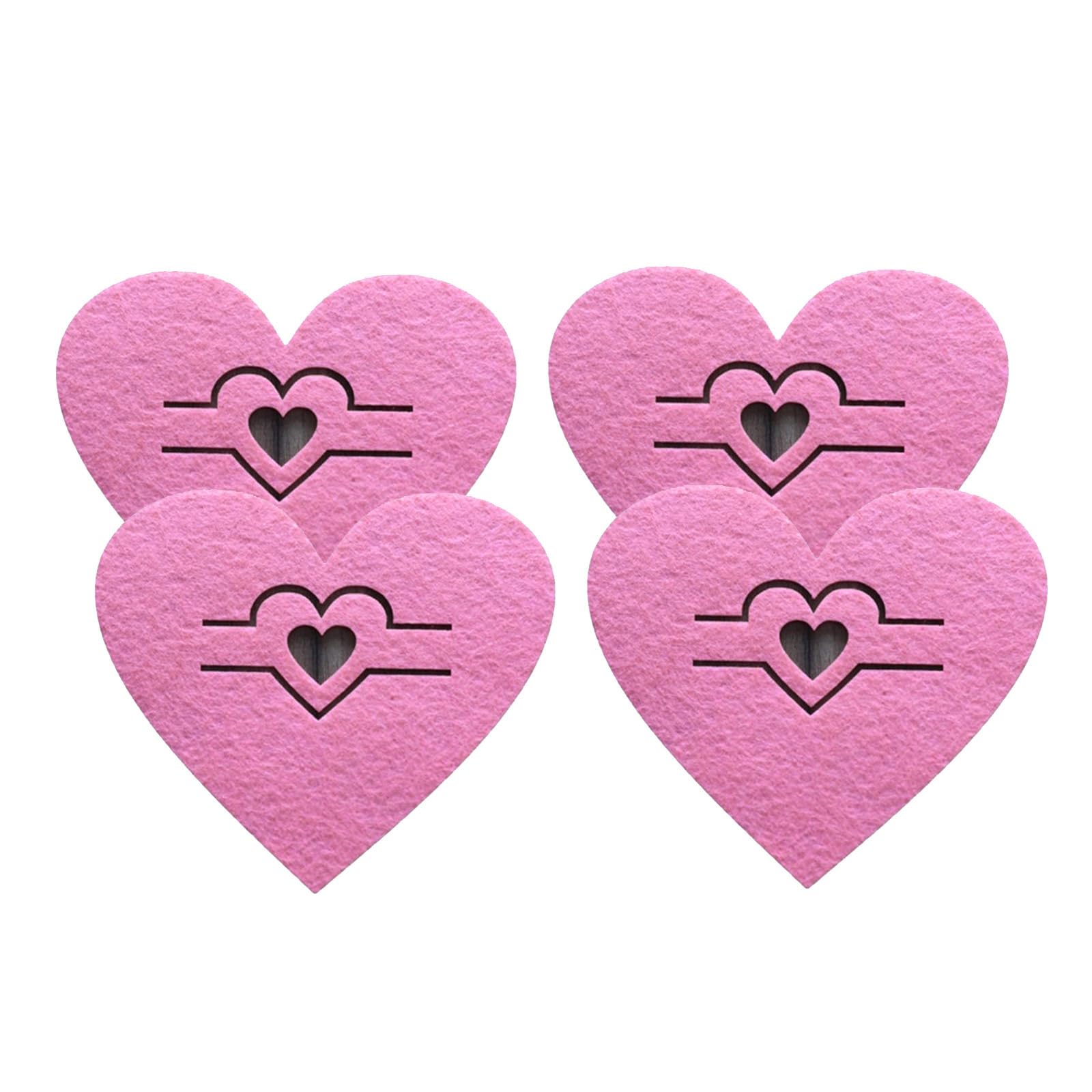 MICFENY 4pcs Valentine Heart Cutlery Holders Romance Utensils Holders Table Decoration for Couple Families and Restaurants