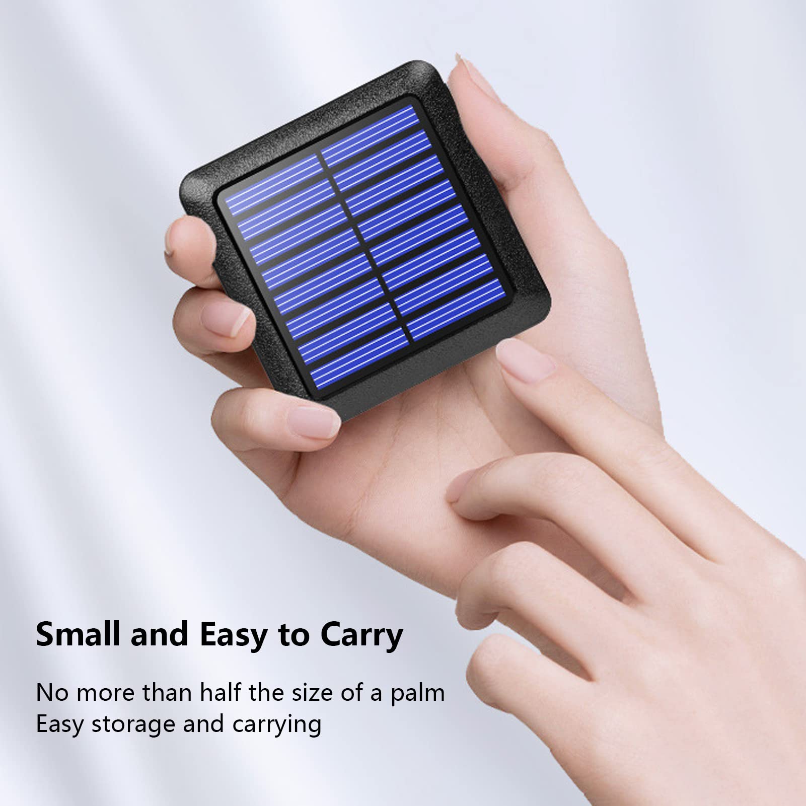 10000mAh Small Solar Phone Charger Banque d'alimentation à Double Entrée avec 3 Sorties USB et Lumière LED pour Le Camping en Plein Air, la Randonnée, la Pêche, Les Voyages