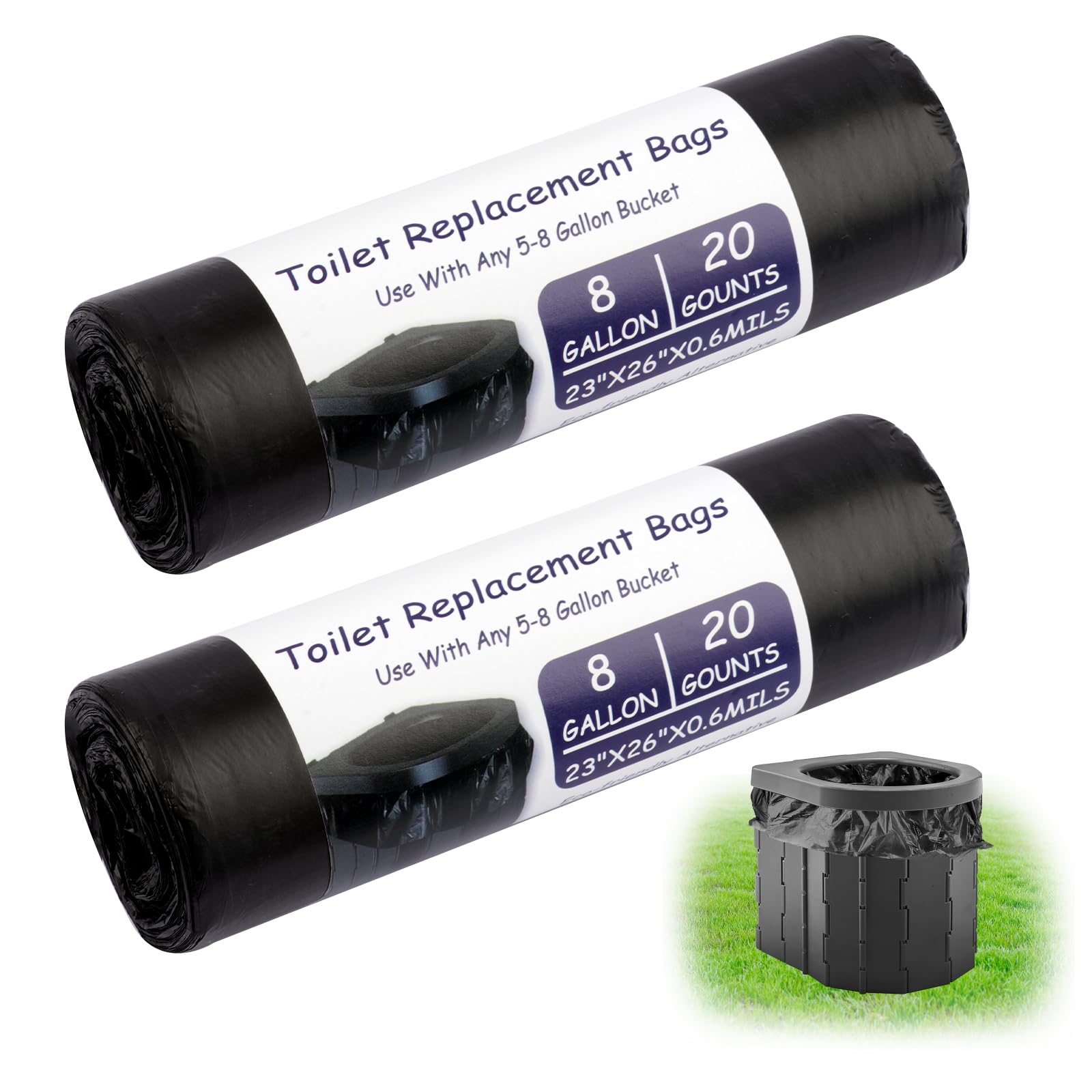 Moosono 40 StüCk Biologisch Abbaubare Toilettenbeutel, Beutel Campingtoilette, wasserdichte Trenntoilette Zubehör, Hygienebeutel Schwarz Taschen FüR Campingklo Mobile Toilette Camping AusrüStung