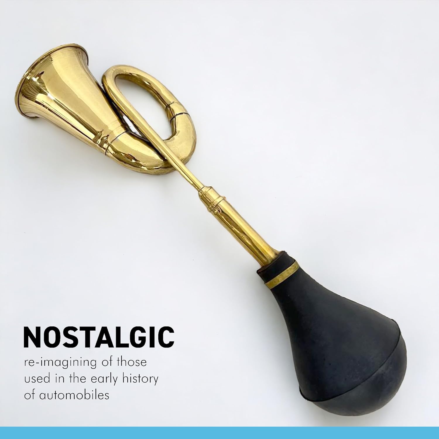Large 40cm long Replica vintage bulb honky horn with black rubber plunger | Air horn | clown horn | Squeeze horn | taxi horn rubber bulb bugle horn | Retro style hooter | bike car