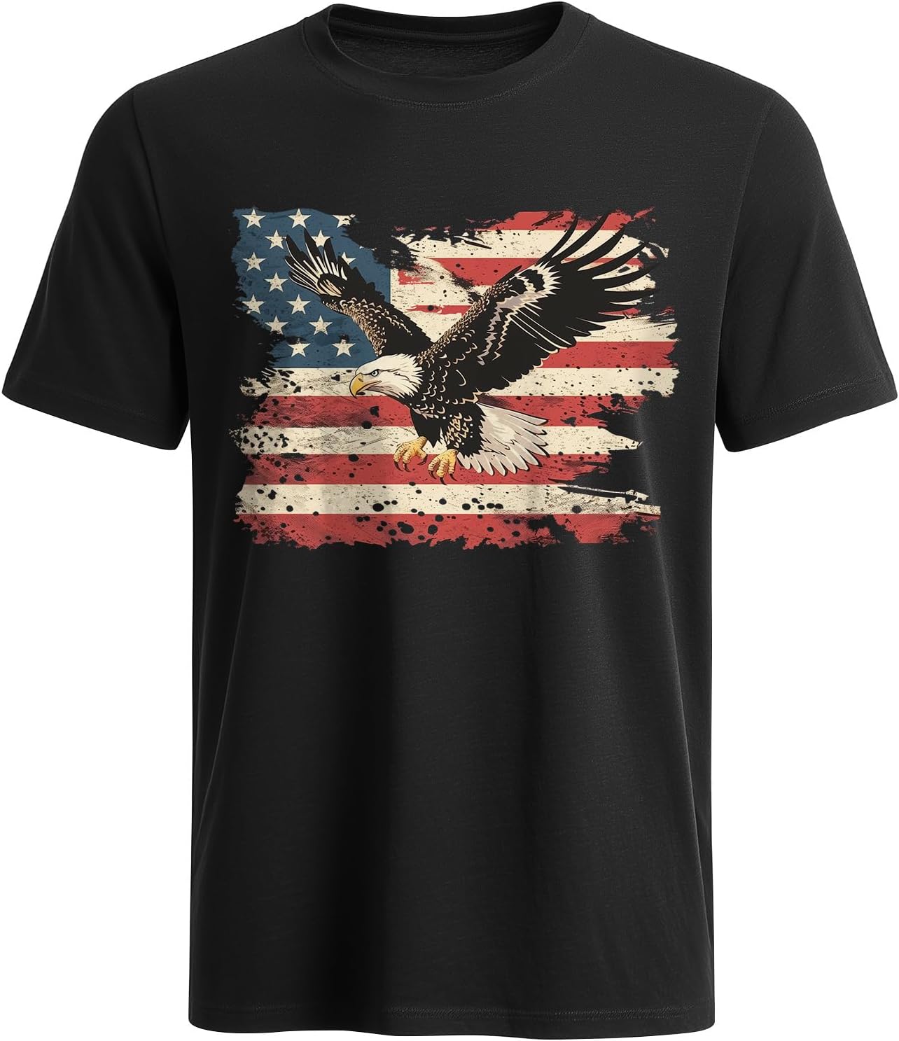 Men’s American Flag and Eagle Graphic T-Shirt Vintage Patriotic Shirts Short Sleeve
