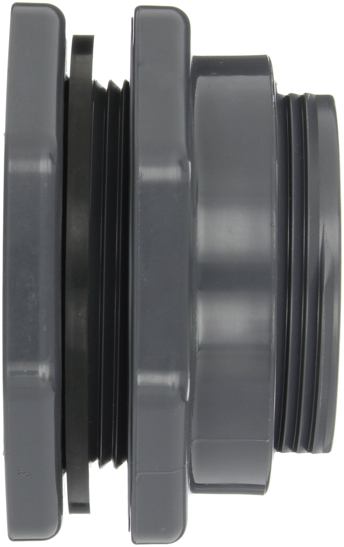 Hayward BFAS1030TES Series BFAS Short Pattern Bulkhead Fitting, Threaded x Threaded End, PVC with EPDM Seals, 3