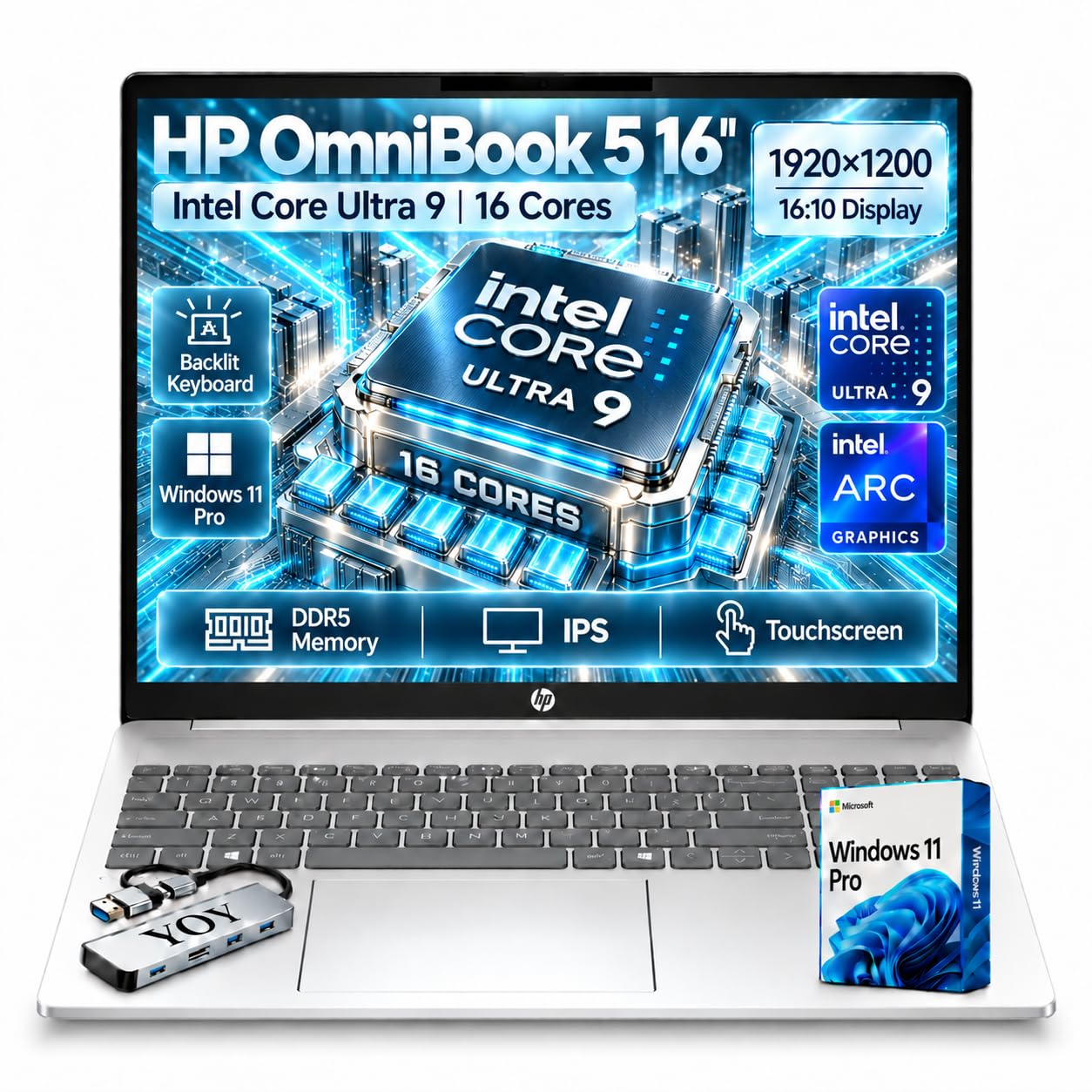 HP OmniBook 5 16" Touchscreen Laptop|Intel Core Ultra 9|32GB DDR5 2TB SSD