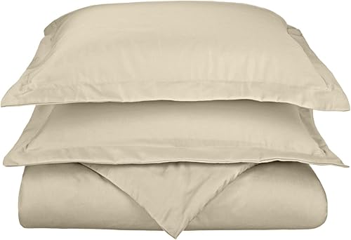 Juego de cobertor de algodón egipcio, 800 hilos, color sólido, Tejido mixto de algodón, Ivory, Full Queen