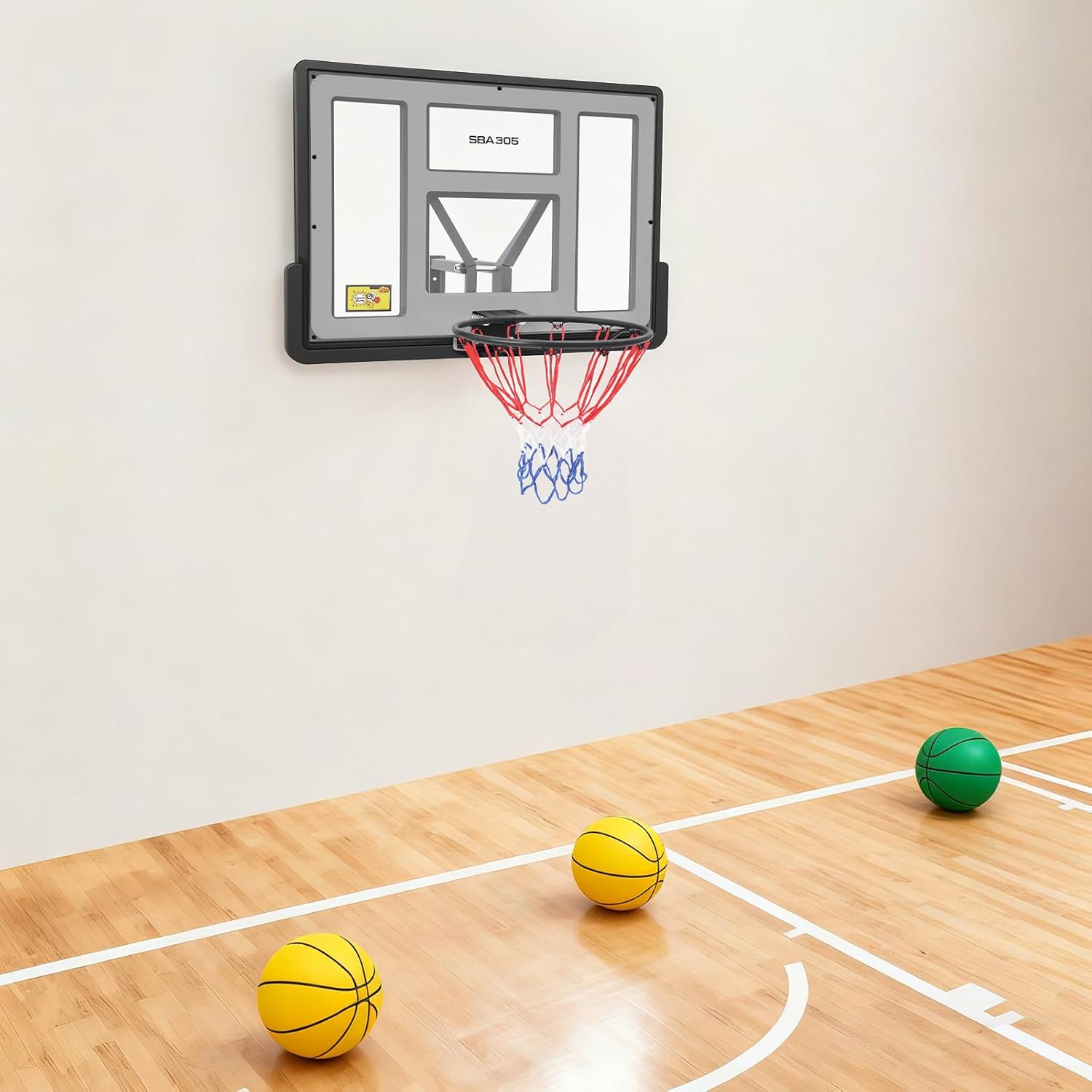 44" Performance PET Backboard & Rim Combo, Wall Mounted Backboard Rim Combo Kit Hoops for Indoor & Outdoor Use, Basketball Backboard Replacement for 7# and Below, Basketball Replacement Parts