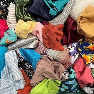 1kg Mixed Fabric Scrap Bag for Sewing & Craft – Assorted Fabric Remnants & Offcuts – Quilting, Patchwork, Textile Crafts – Random Colours & Materials